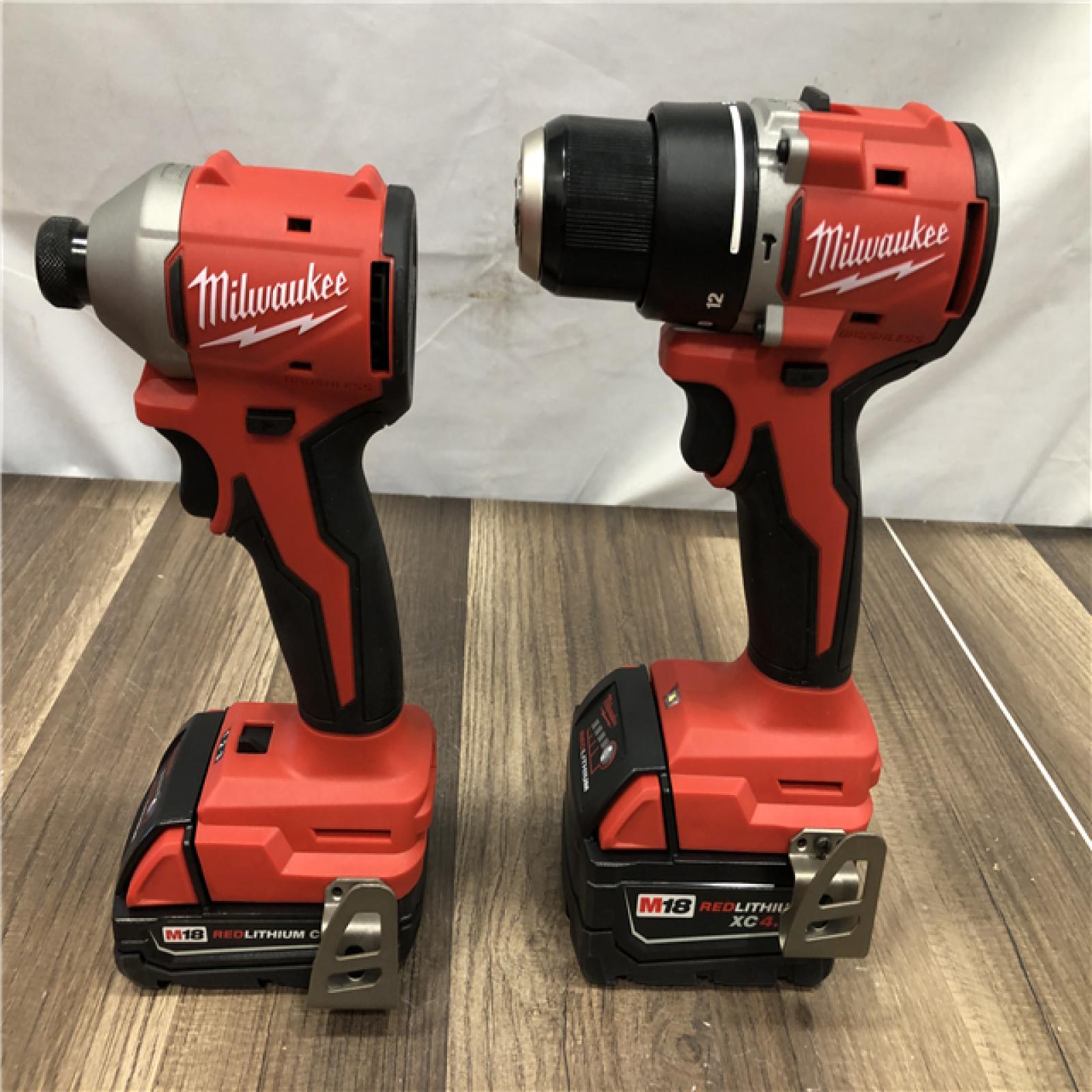 AS-IS Milwaukee 18-Volt Lithium-Ion Brushless Cordless Compact Hammer Drill/Impact Combo Kit