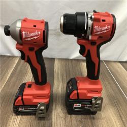 AS-IS Milwaukee 18-Volt Lithium-Ion Brushless Cordless Compact Hammer Drill/Impact Combo Kit