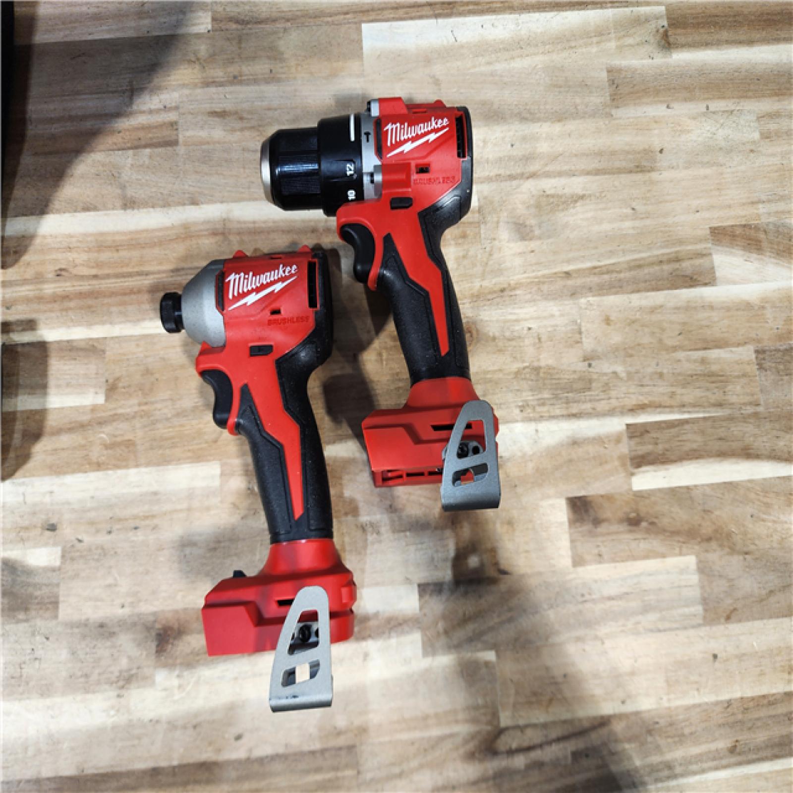 HOUSTON LOCATION - AS-IS M18 18-Volt Lithium-Ion Brushless Cordless Compact Hammer Drill/Impact Combo Kit (2-Tool) with (2) Batteries  Bag