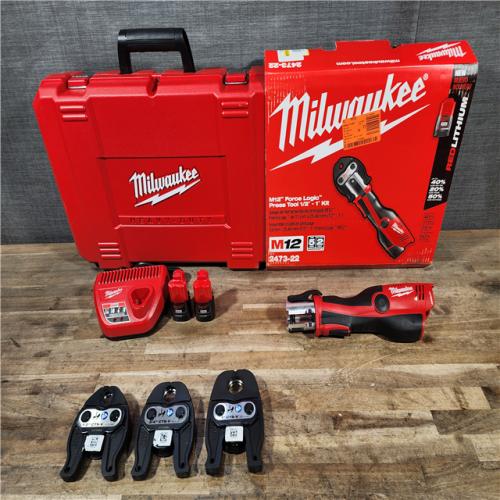 HOUSTON LOCATION - AS-IS (APPEARS LIKE NEW) M12 12-Volt Lithium-Ion Force Logic Cordless Press Tool Kit (3 Jaws Included) with Two 1.5 Ah Battery and Hard Case