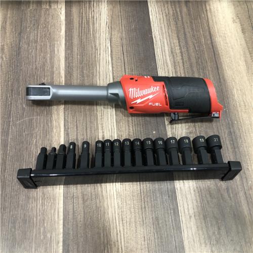 AS-IS Milwaukee FUEL INSIDER 12V Lithium-Ion Brushless Cordless 1/4 in. - 3/8 in. Extended Reach Box Ratchet (Tool-Only)