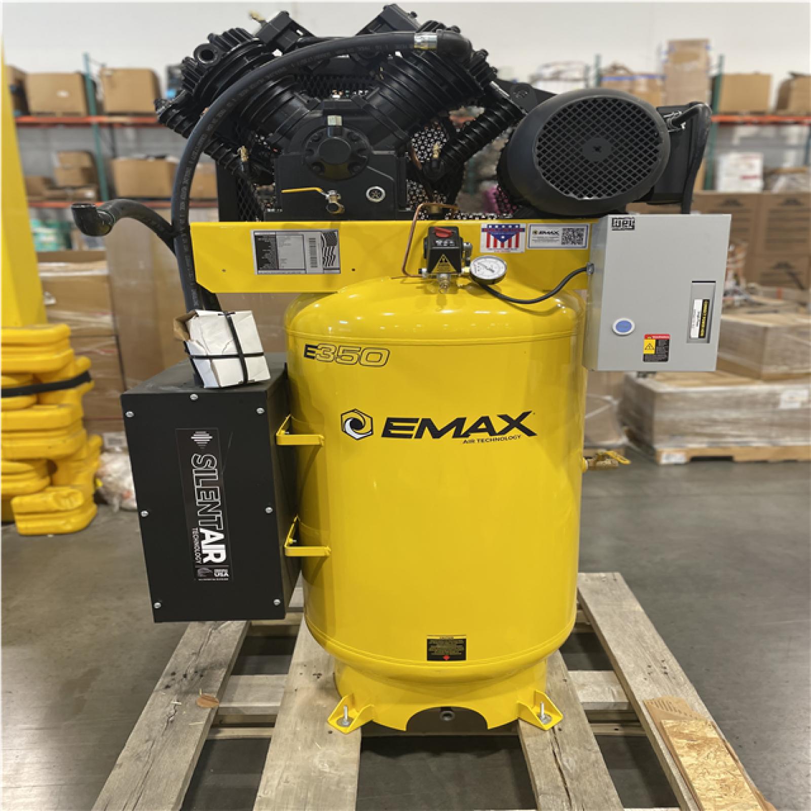 DALLAS LOCATION- AS-IS EMAX 80 Gal. 10 HP V4 1-Phase Silent Air 175 PSI Electric Air Compressor