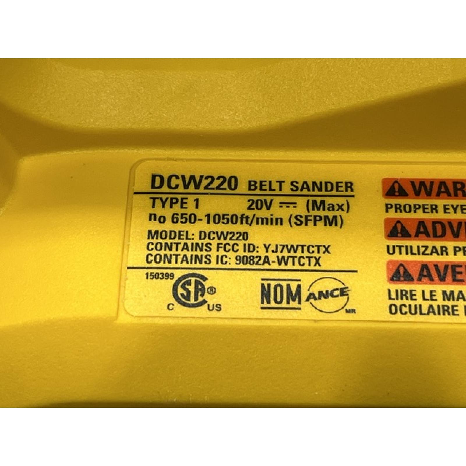 AS-IS DEWALT 20V MAX* XR Brushless Cordless Belt Sander (Tool-Only)