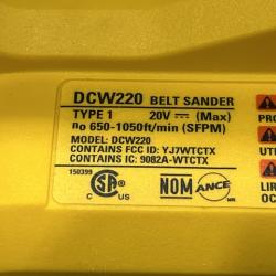 AS-IS DEWALT 20V MAX* XR Brushless Cordless Belt Sander (Tool-Only)
