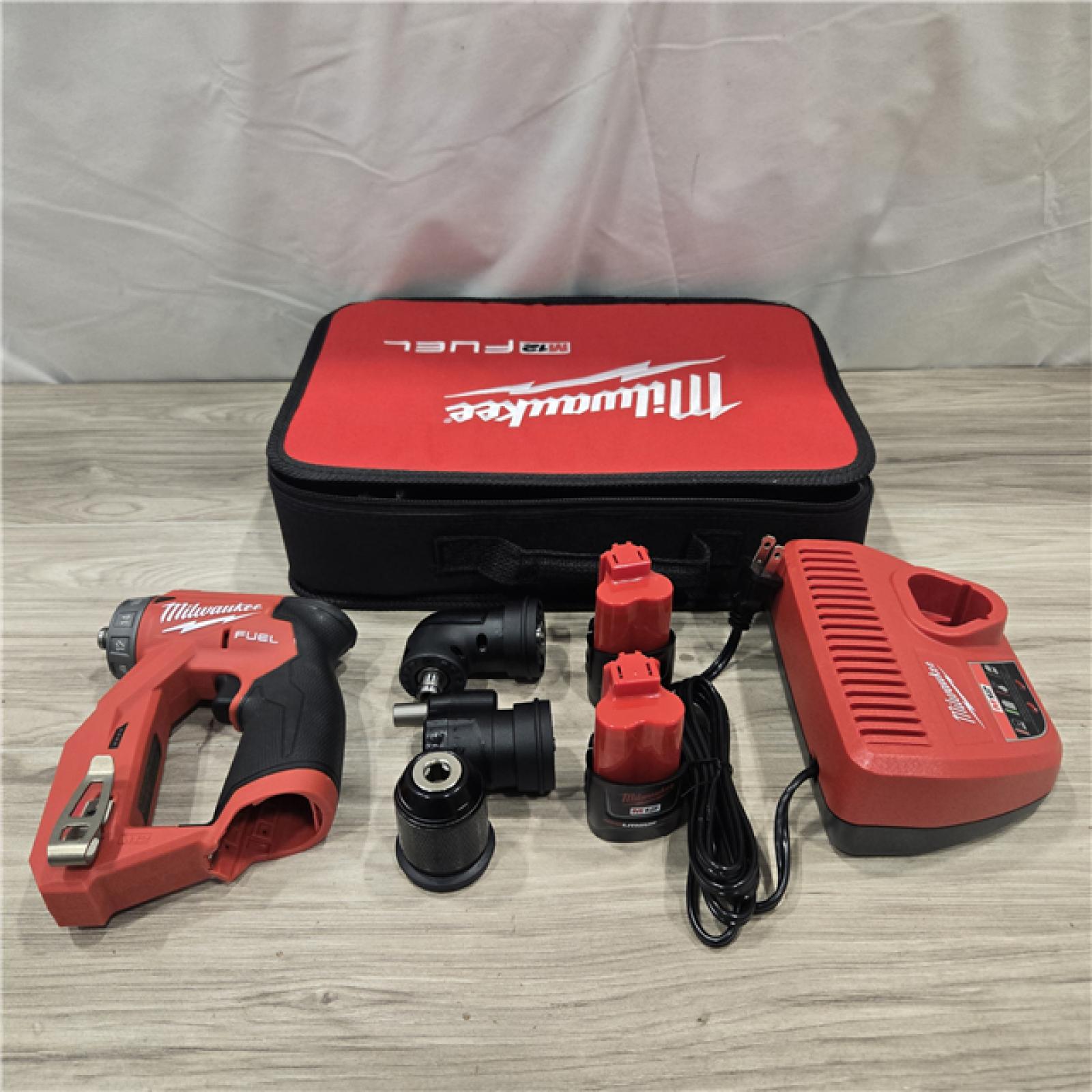 AS-IS Milwaukee 2505-22 M12 FUEL Lithium-Ion 3/8 in. Cordless Installation Drill Driver Kit (2 Ah)