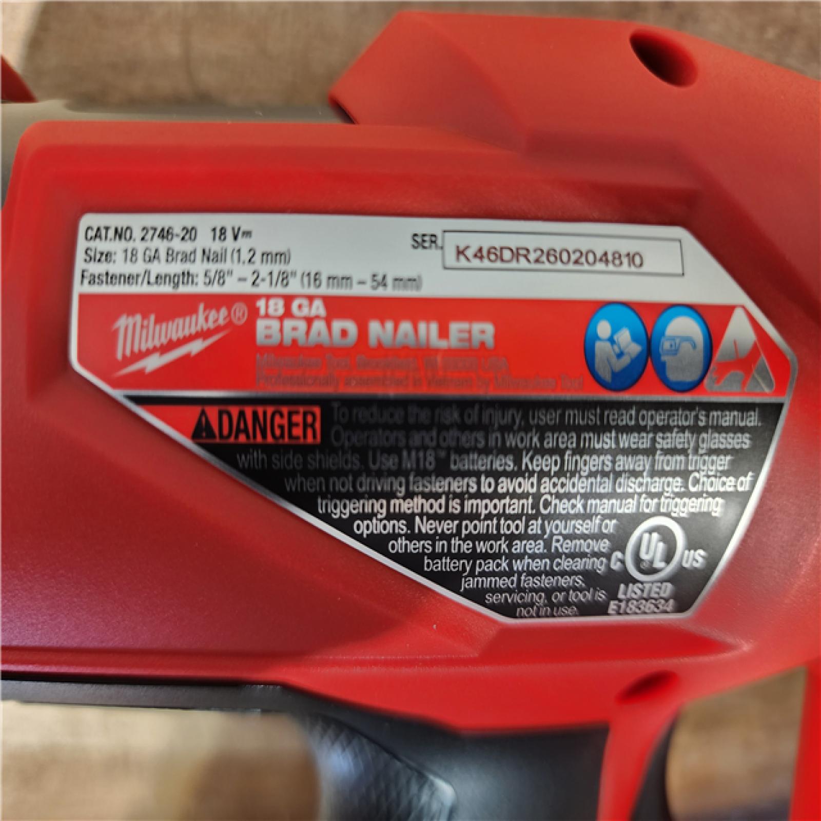 HOUSTON LOCATION - AS-IS (APPEARS LIKE NEW) Milwaukee FUEL 18-Volt Lithium-Ion Brushless Cordless Gen II 18-Gauge Brad Nailer (Tool-Only)