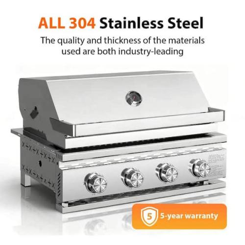Phoenix NEW R.W.FLAME 4-Burner Built-In Gas Grill in Stainless Steel