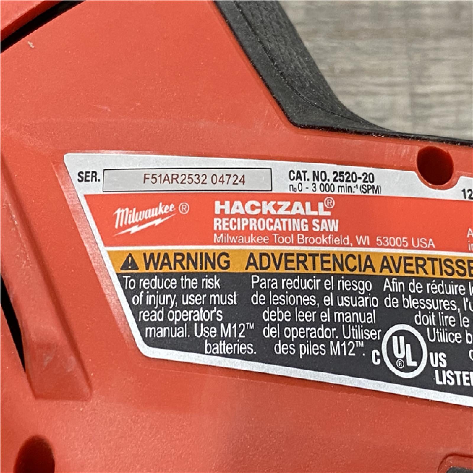 AS-IS Milwaukee FUEL 12V Lithium-Ion Brushless Cordless HACKZALL Reciprocating Saw Kit