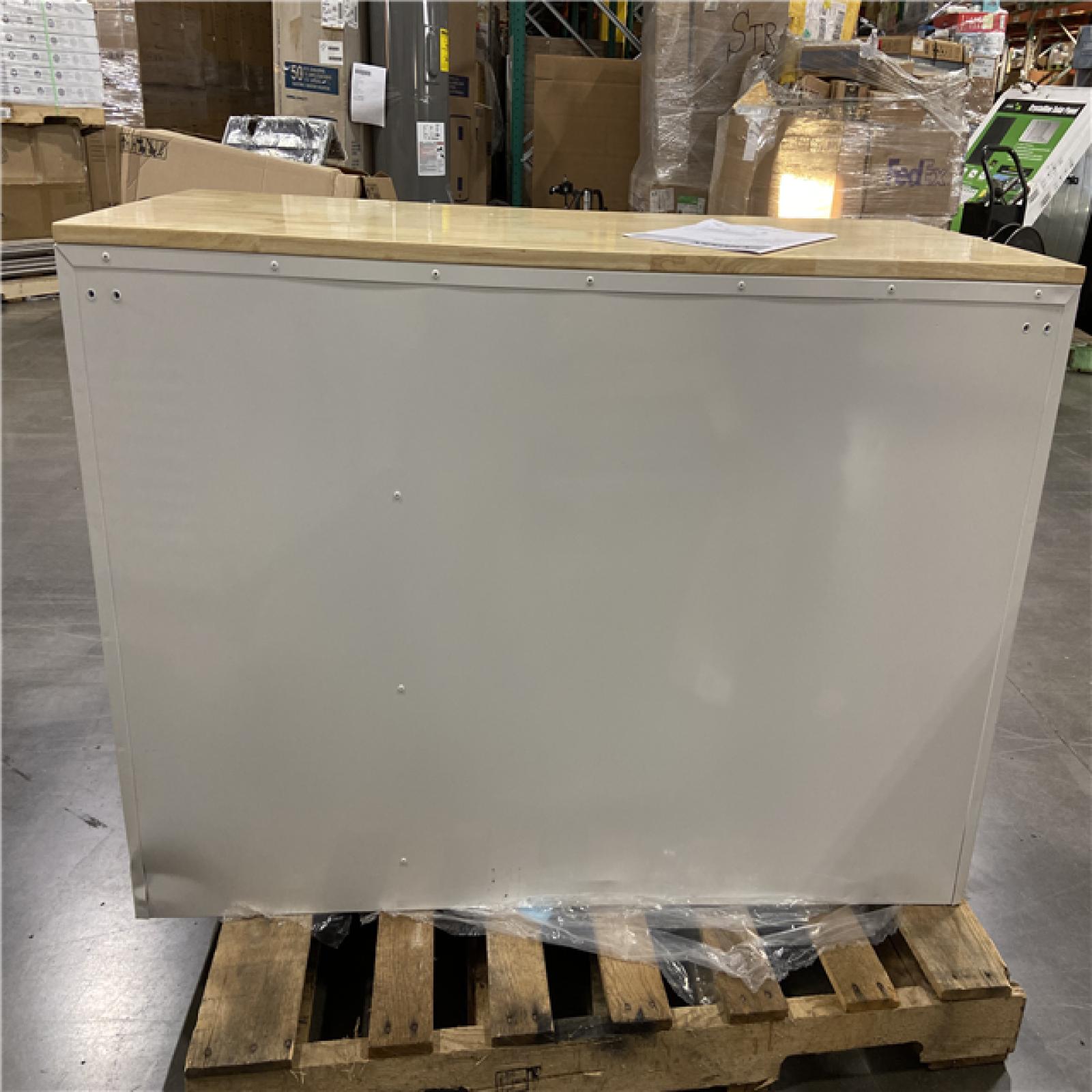 DALLAS LOCATION - Husky Modular Tool Storage 52 in. W White Mobile Workbench Cabinet