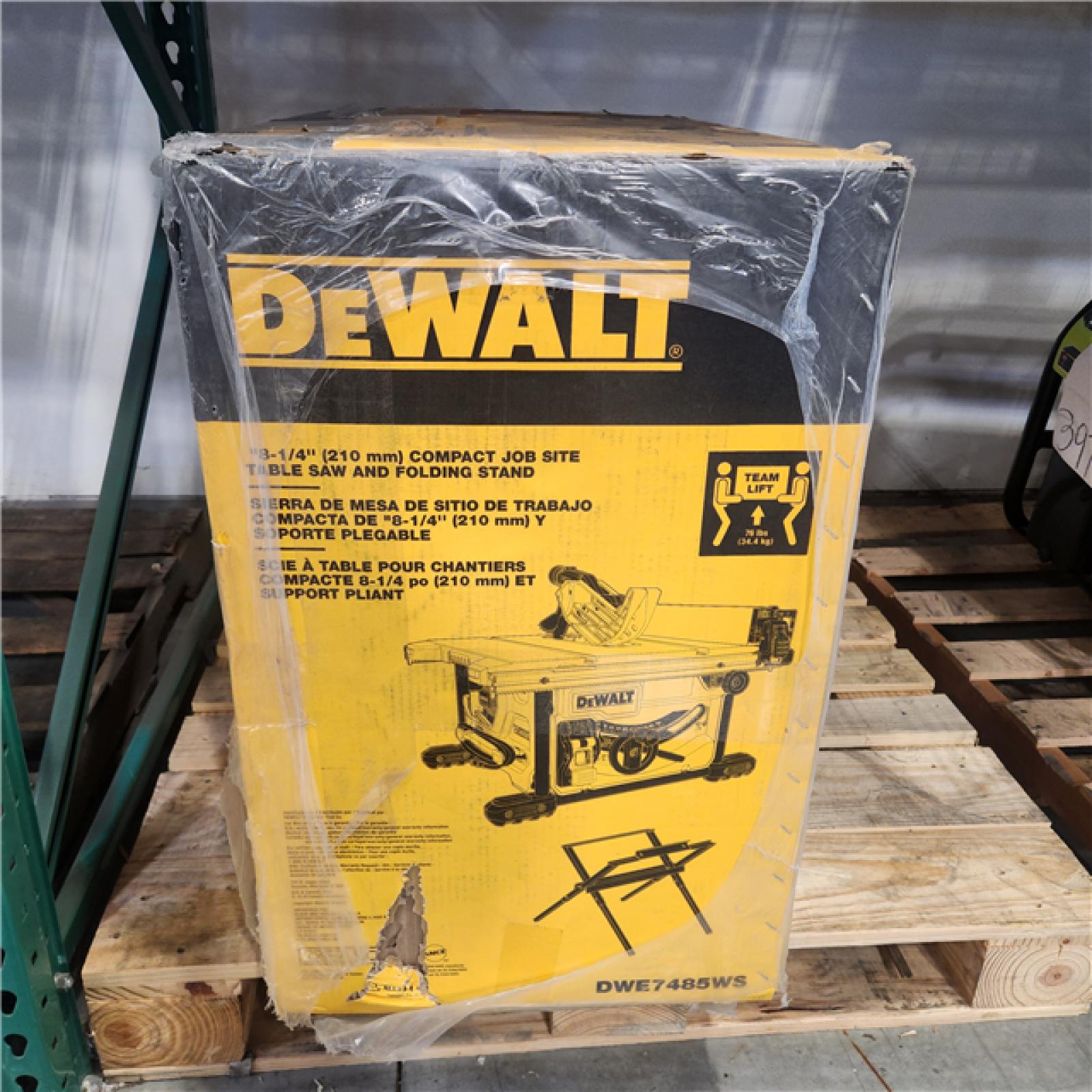DALLAS LOCATION - DEWALT 15 Amp Corded 8-1/4 in. Compact Jobsite Tablesaw with Compact Table Saw Stand
