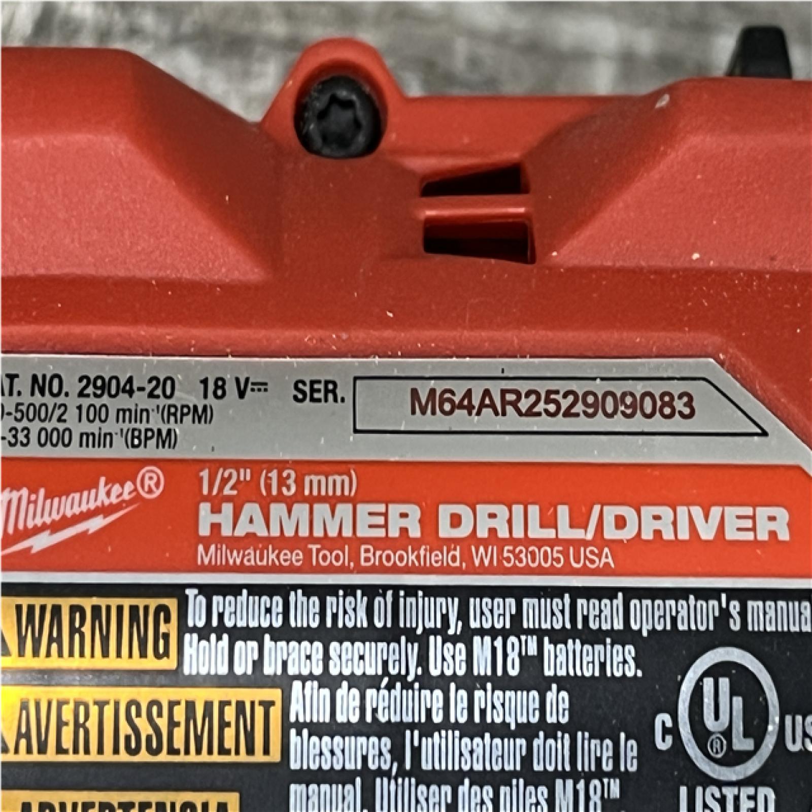 AS-IS Milwaukee FUEL 18V Lithium-Ion Brushless Cordless 1/2 in. Hammer Drill Driver Kit
