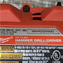 AS-IS Milwaukee FUEL 18V Lithium-Ion Brushless Cordless 1/2 in. Hammer Drill Driver Kit