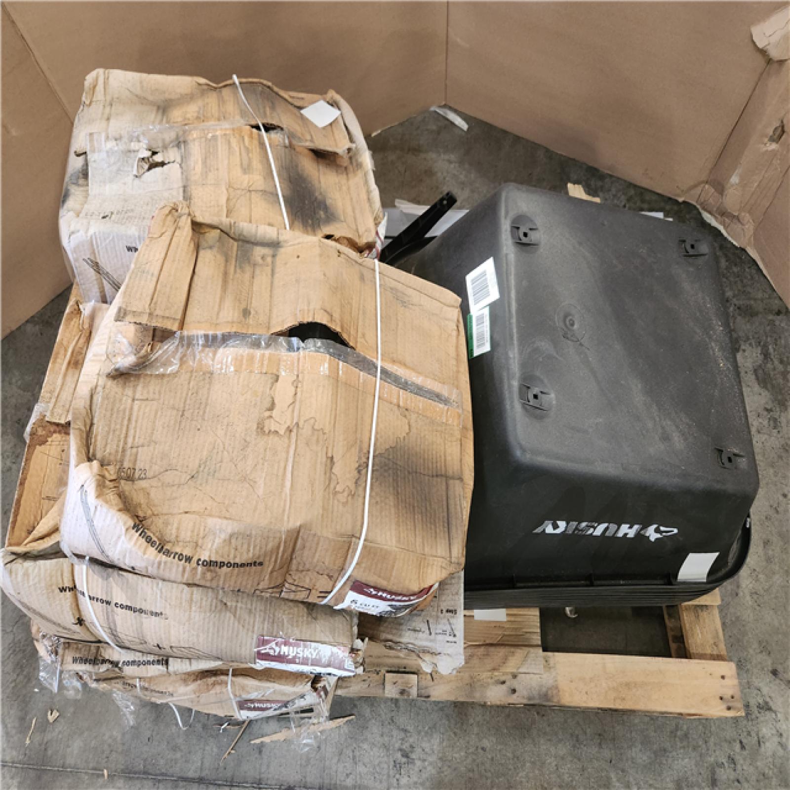 Phoenix Husky 6 cu. ft. Dual-Wheel  Poly Wheelbarrow with 8 in. Flat-Free Tires Pallet (8-Wheelbarrows)