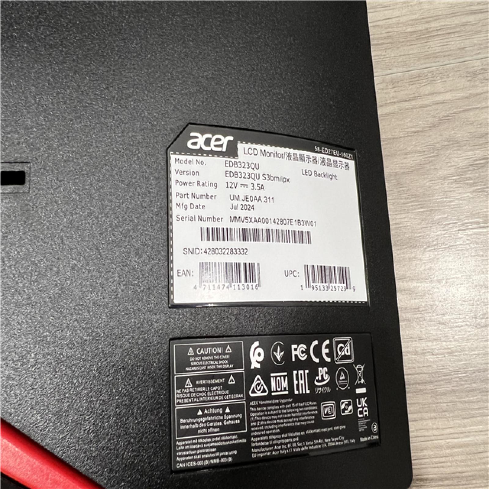 AS-IS Acer - Nitro Gaming 31.5 Curved WQHD 180Hz - Black