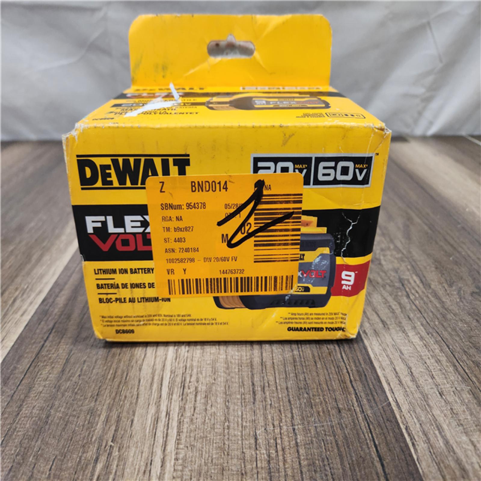 NEW! DEWALT FLEXVOLT 20V/60V MAX Lithium-Ion 9.0Ah Battery