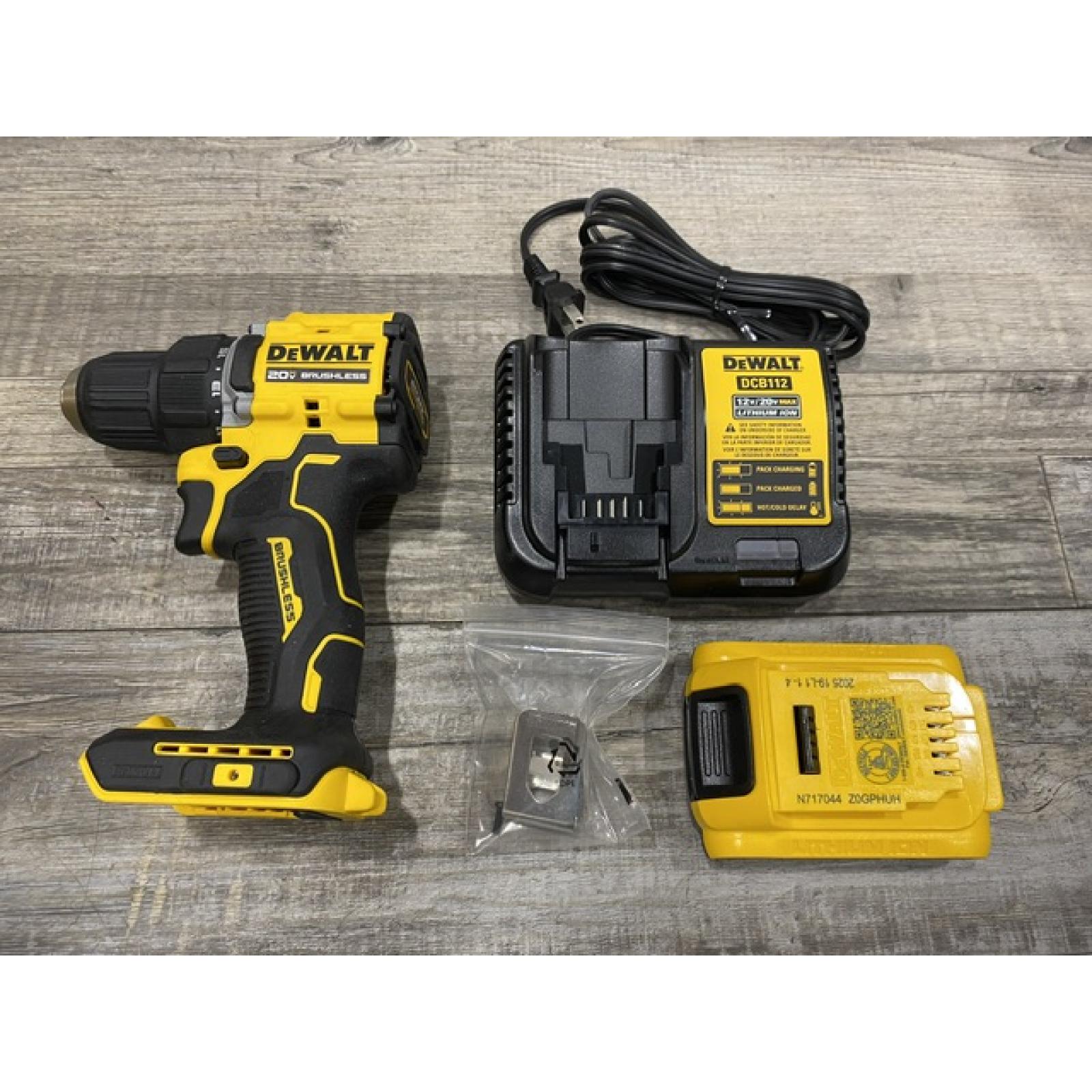 AS-IS DEWALT Atomic 20V Lithium-Ion Cordless Compact 1/2 in. Drill/Driver Kit