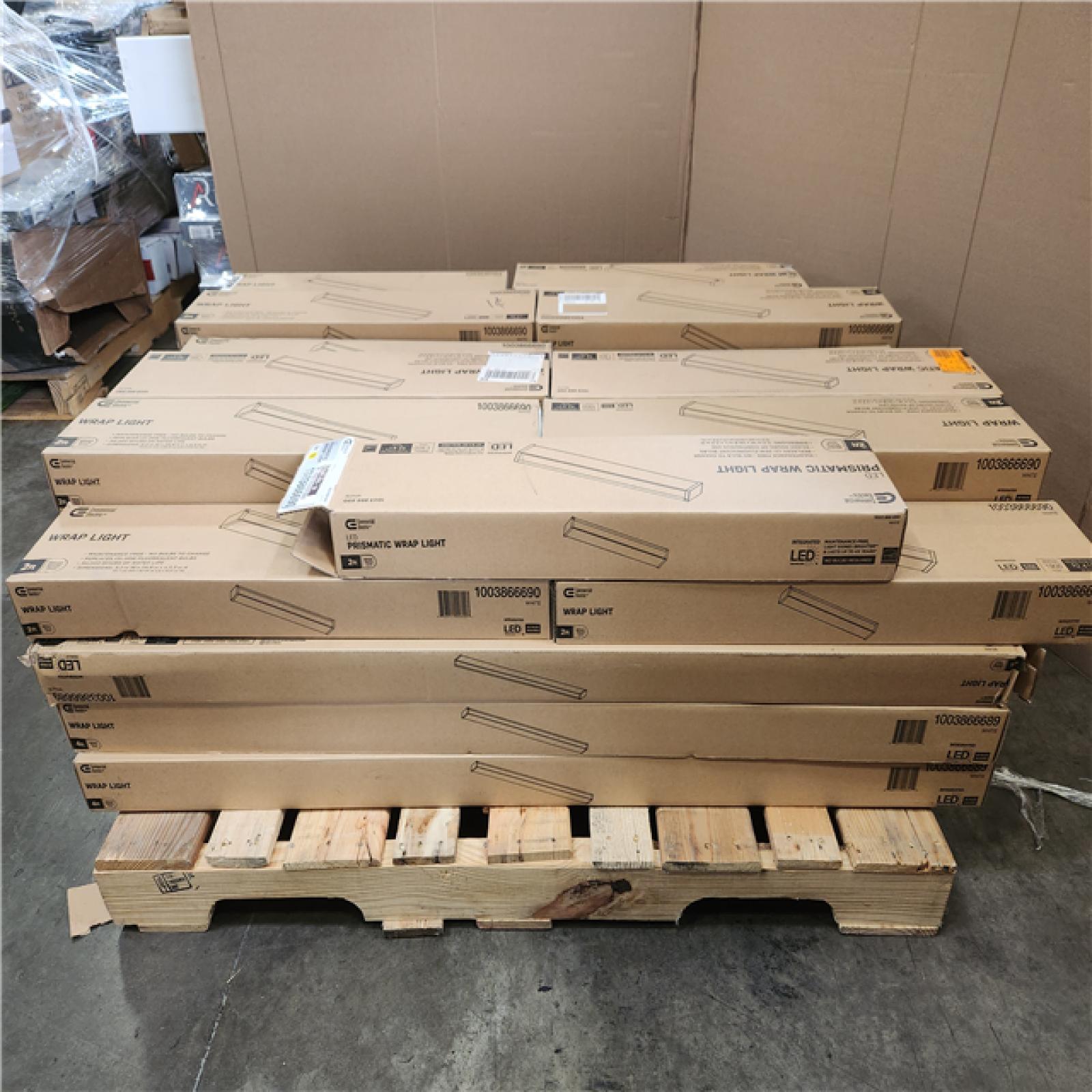 Phoenix AS-IS Mixed Commercial Electric Lumens White Integrated LED Wraparound Light with Prismatic Lens Pallet (36-Boxes)