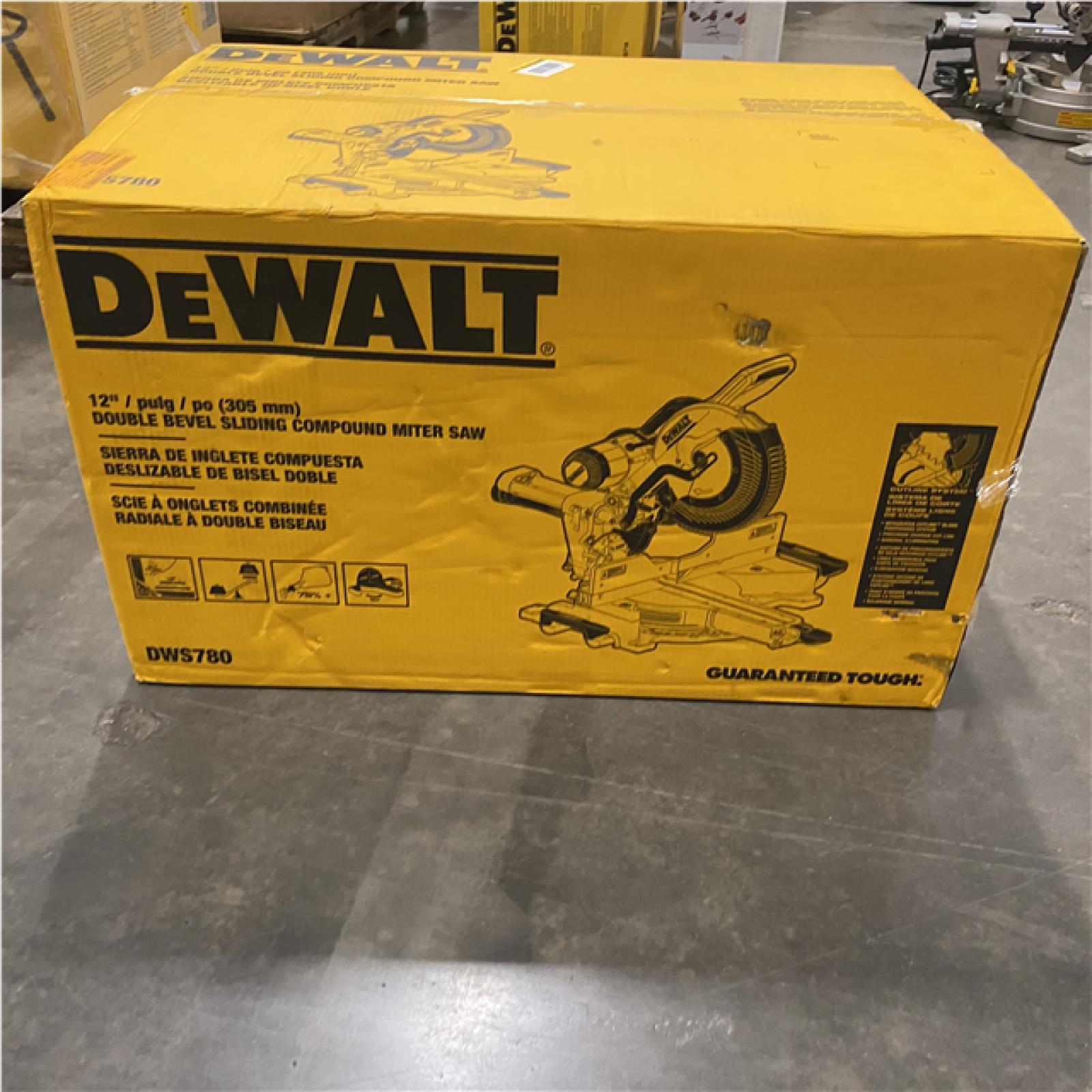 As-Is- DEWALT 15 Amp Corded 12 in. Double Bevel Sliding Compound Miter Saw