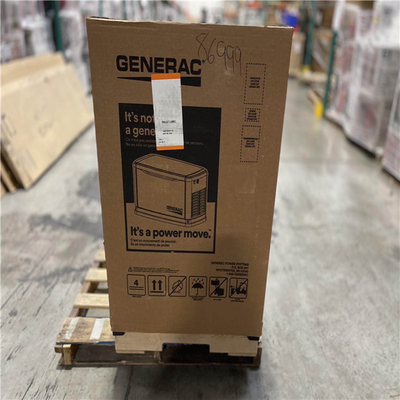 DALLAS LOCATION - Generac 14 000 Watt - Dual Fuel Air- Cooled Whole House Home Standby Generator w/ 200-AMP Transfer Switch