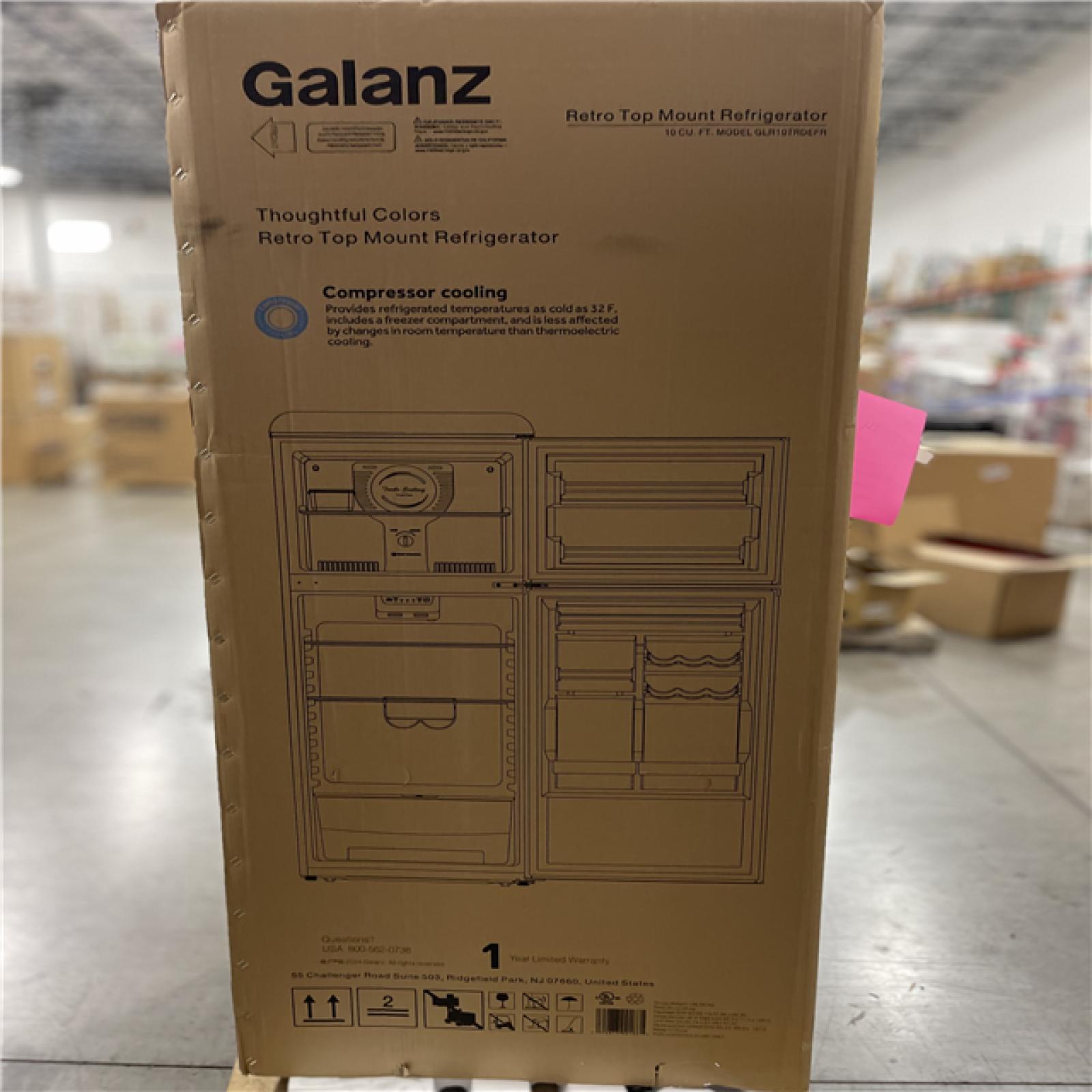DALLAS LOCATION- AS-IS Galanz 24 in. 10 cu. ft. Retro Top Freezer Refrigerator  Hot Rod Red
