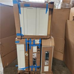 Phoenix AS-IS Mixed Hampton Bay Assembled Base Kitchen Cabinet in Satin White Pallet (6-Cabinets)