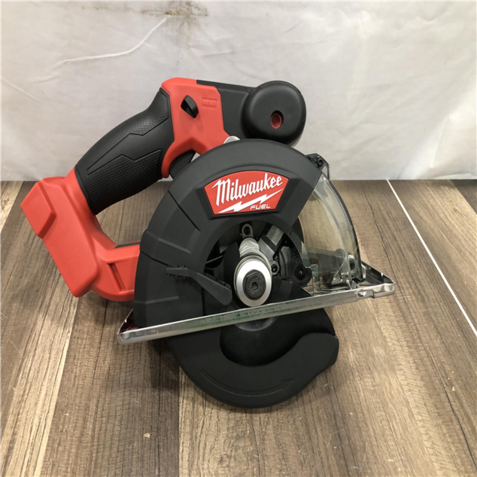 AS-IS Milwaukee FUEL 18V Lithium-Ion Brushless Cordless Metal Cutting 5-3/8 in. Circular Saw (Tool-Only) w/ Metal Saw Blade