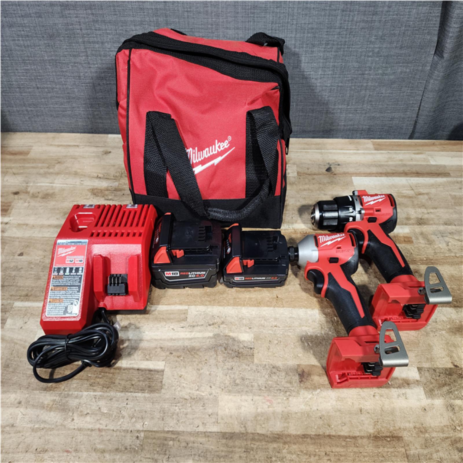 HOUSTON LOCATION - AS - IS Milwaukee 18-Volt Lithium-Ion Brushless Cordless Compact Hammer Drill/Impact Combo Kit