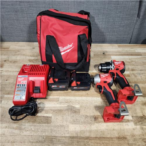 HOUSTON LOCATION - AS - IS Milwaukee 18-Volt Lithium-Ion Brushless Cordless Compact Hammer Drill/Impact Combo Kit