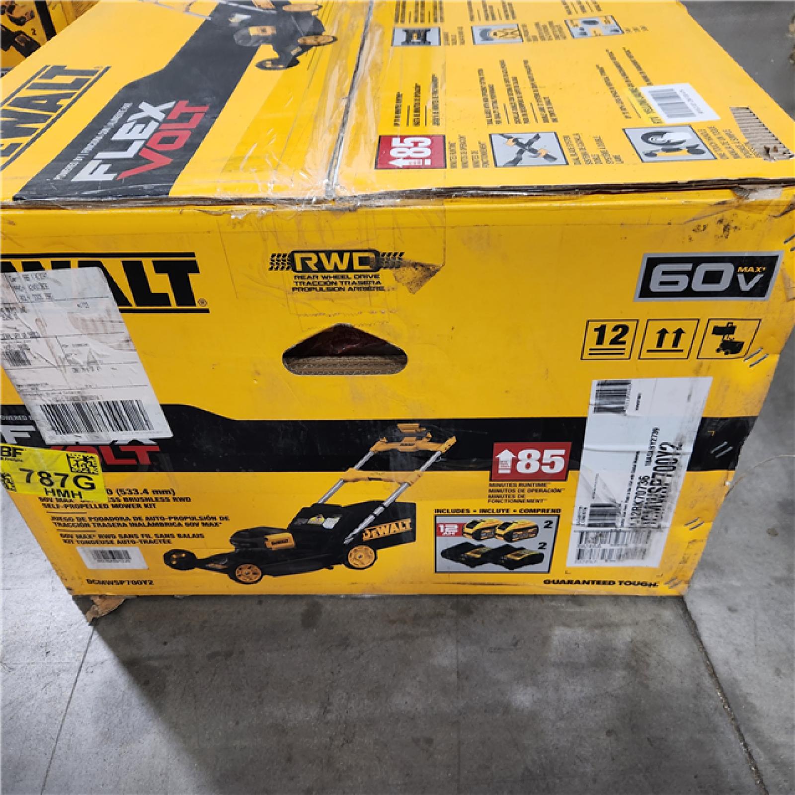 As-Is- FLEXVOLT 2x60V MAX 21 in. Cordless Battery Powered Self Propelled Lawn Mower Kit with 12.0 Ah Batteries and Chargers