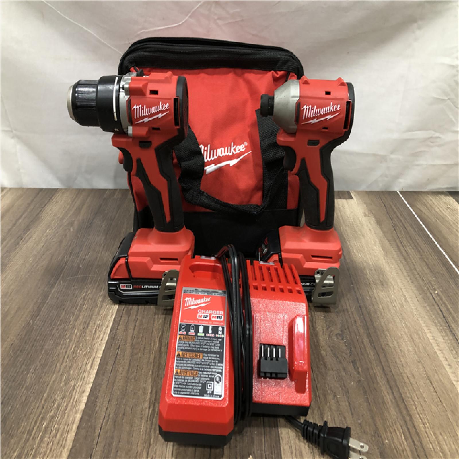 AS-IS Milwaukee 18V Lithium-Ion Brushless Cordless Compact Drill/Impact Combo Kit
