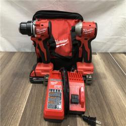 AS-IS Milwaukee 18V Lithium-Ion Brushless Cordless Compact Drill/Impact Combo Kit