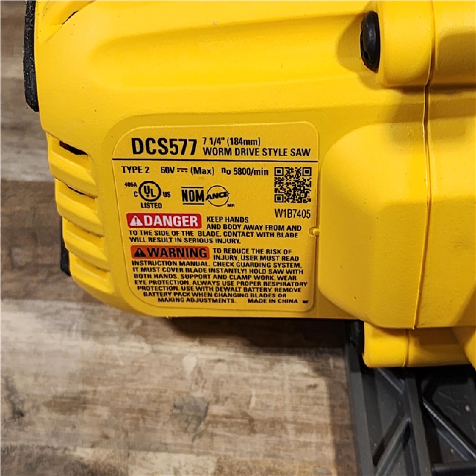 HOUSTON LOCATION - AS-IS (APPEARS LIKE NEW) DEWALT FLEXVOLT 60V MAX Cordless Brushless 7-1/4 in. Wormdrive Style Circular Saw (Tool Only)