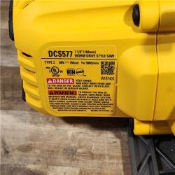 HOUSTON LOCATION - AS-IS (APPEARS LIKE NEW) DEWALT FLEXVOLT 60V MAX Cordless Brushless 7-1/4 in. Wormdrive Style Circular Saw (Tool Only)