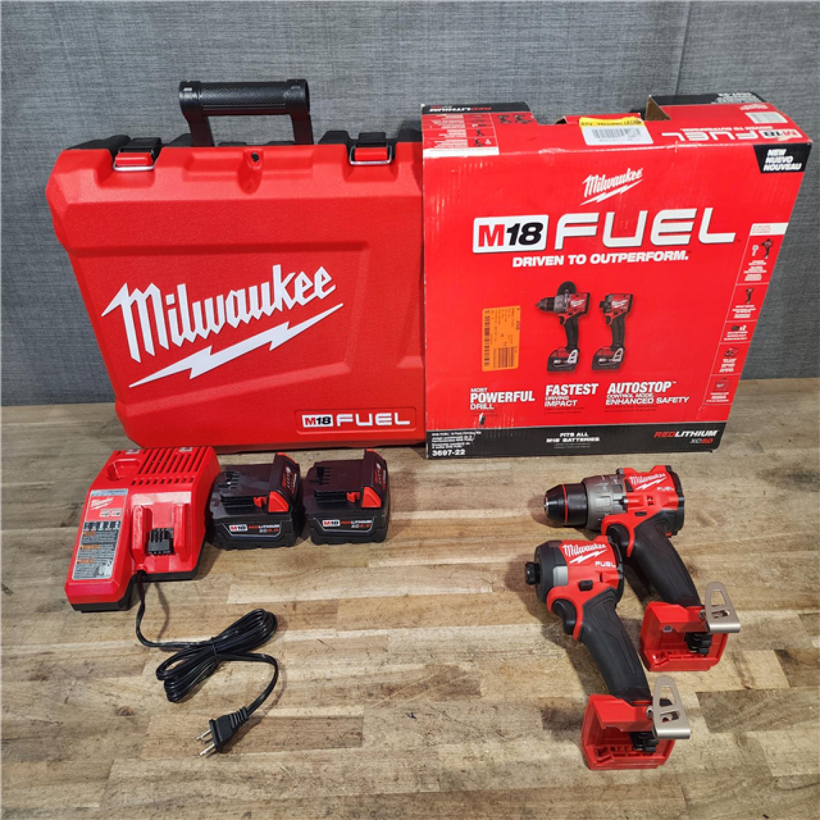 HOUSTON LOCATION - AS-IS (APPEARS LIKE NEW) Milwaukee FUEL 18V Lithium-Ion Brushless Cordless Hammer Drill and Impact Driver Combo Kit
