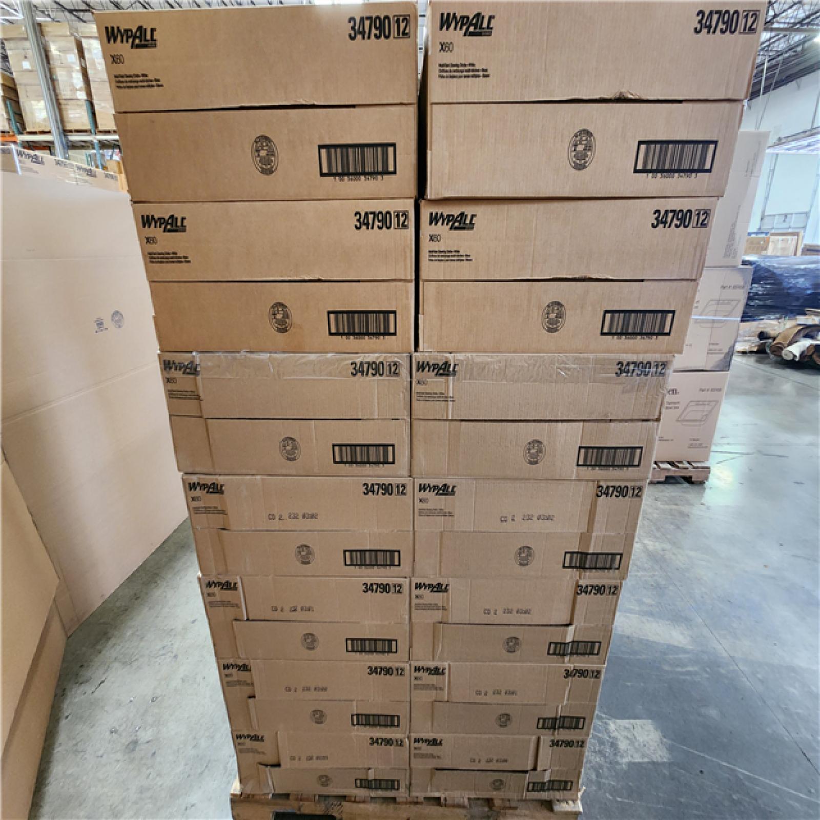 PHoenix Location NEW Wypall GeneralClean X60 Cloths Multi-Task Cleaning Wipes (34790), Strong and Absorbent Towels, White 126 Sheets Per Box Pallet (28-Boxes)