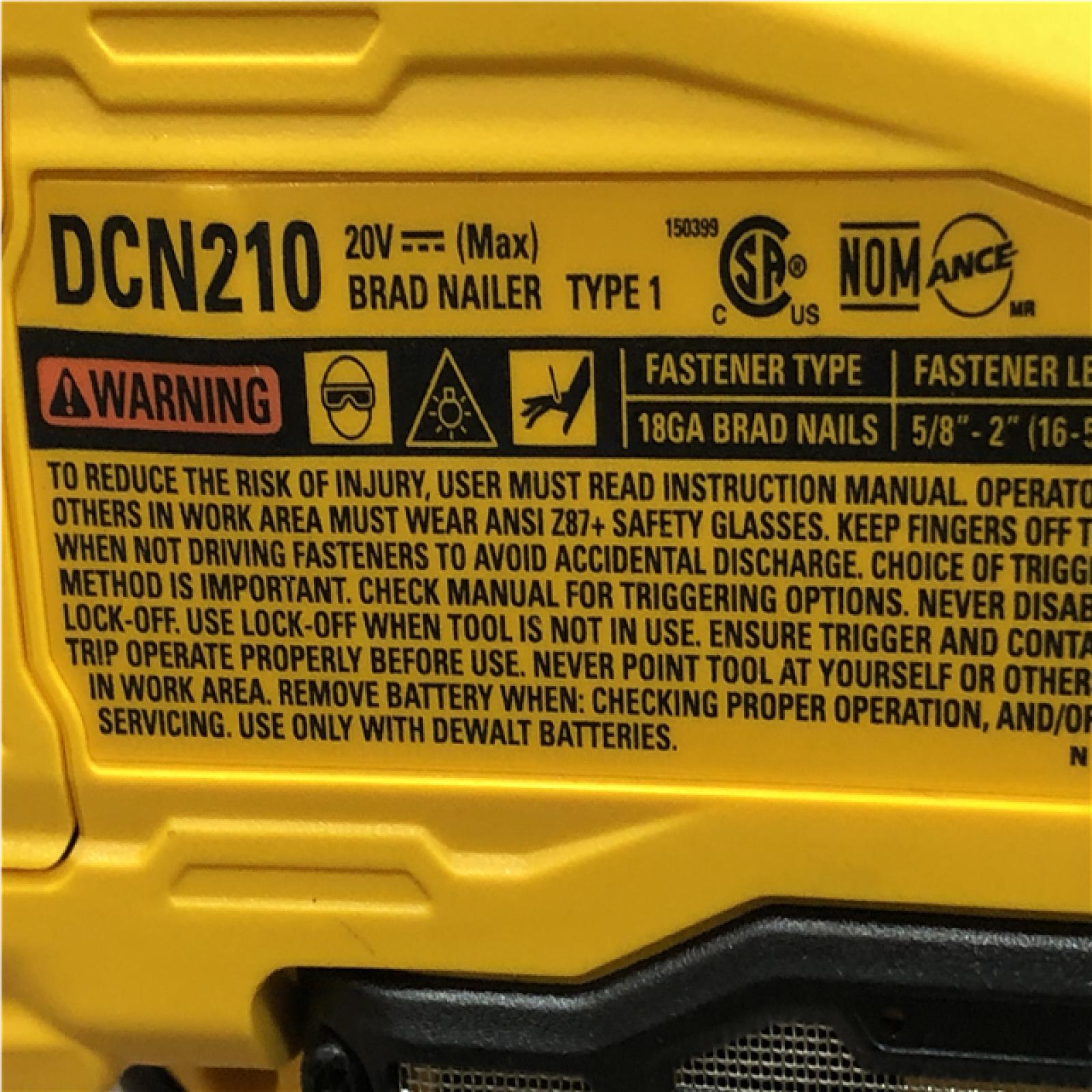 AS-IS DEWALT 20V MAX XR 18 Gauge Cordless Brad Nailer (Tool Only)
