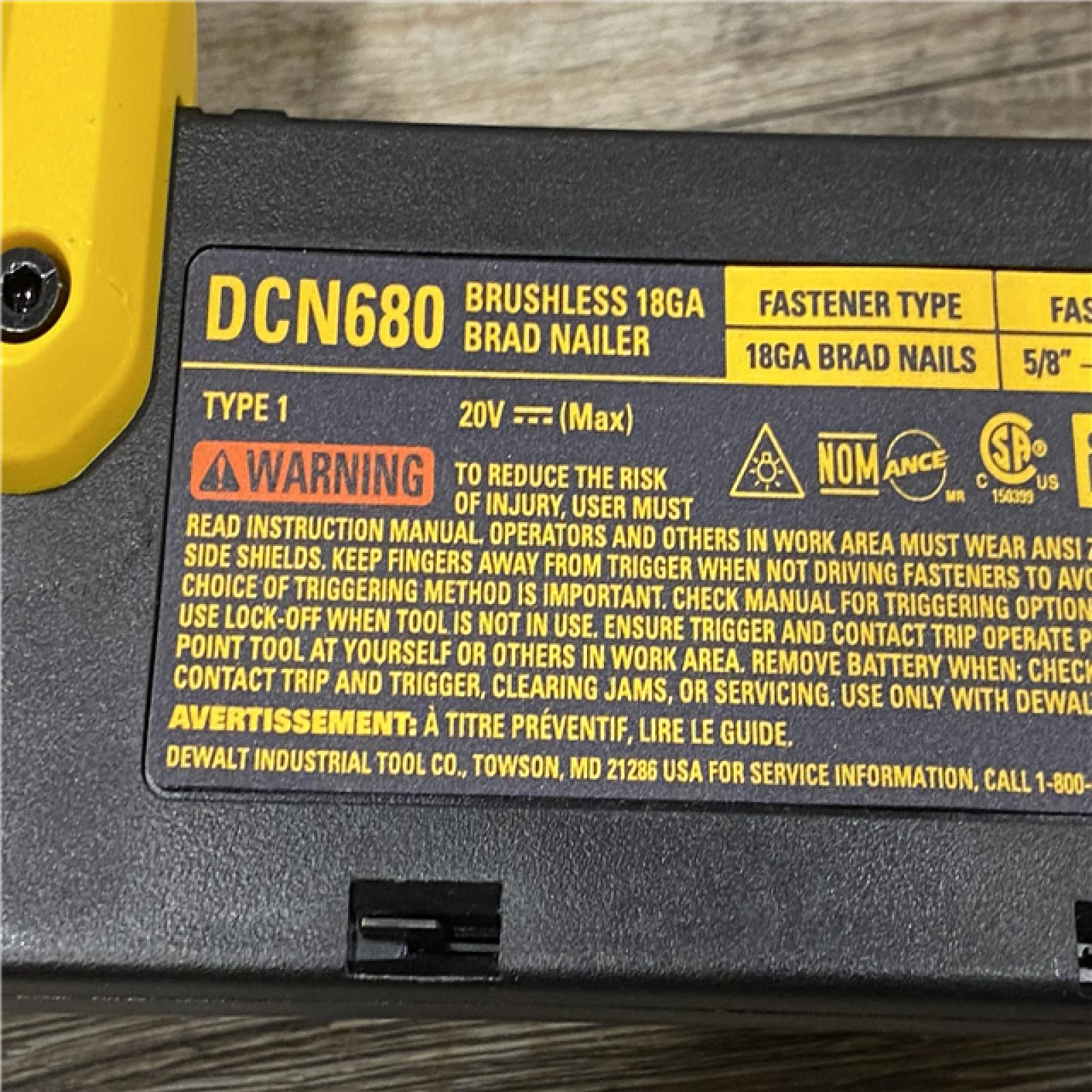 AS-IS DEWALT 20V MAX XR Lithium-Ion Electric Cordless 18-Gauge Brad Nailer (Tool Only)