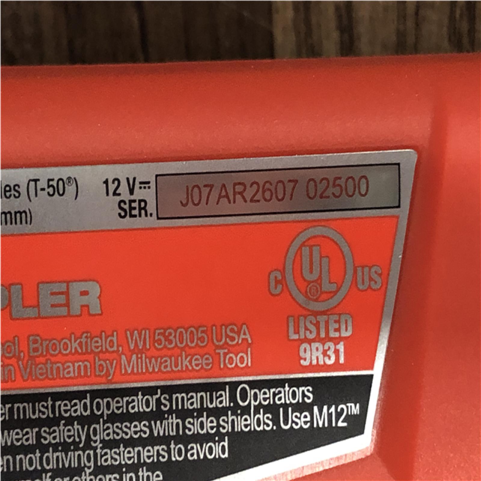 AS-IS Milwaukee 12-Volt Lithium-Ion Cordless 3/8 in. Crown Stapler (Tool-Only)
