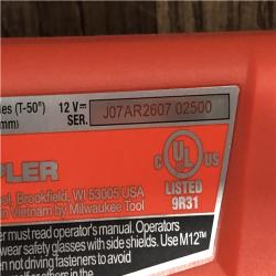 AS-IS Milwaukee 12-Volt Lithium-Ion Cordless 3/8 in. Crown Stapler (Tool-Only)
