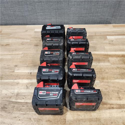 HOUSTON LOCATION - AS-IS MILWAUKEE BATTERY PACK QTY - 10