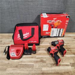 HOUSTON LOCATION - AS-IS (APPEARS LIKE NEW) Milwaukee  FUEL 12-Volt Lithium-Ion Brushless Cordless Hammer Drill and Impact Driver Combo Kit