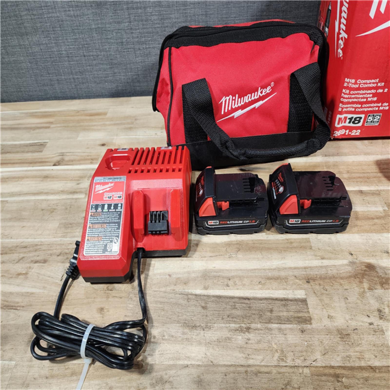 HOUSTON LOCATION - AS-IS Milwaukee M18 Brushed Cordless (2-Tool) Drill/Driver and Impact Driver Kit