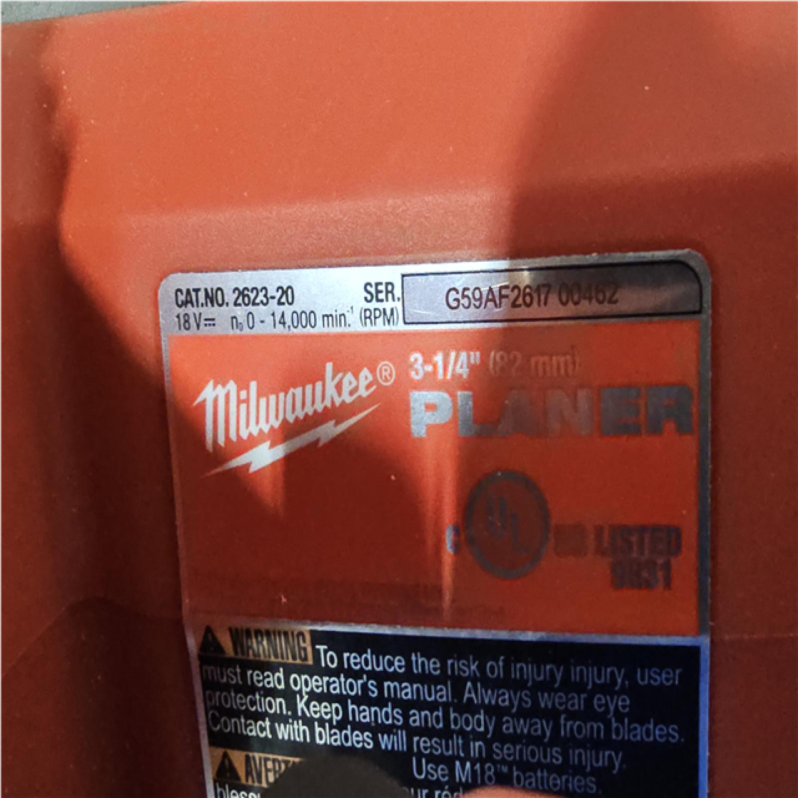 AS-IS Milwaukee 18V Lithium-Ion Cordless 3-1/4 in. Planer (Tool-Only)