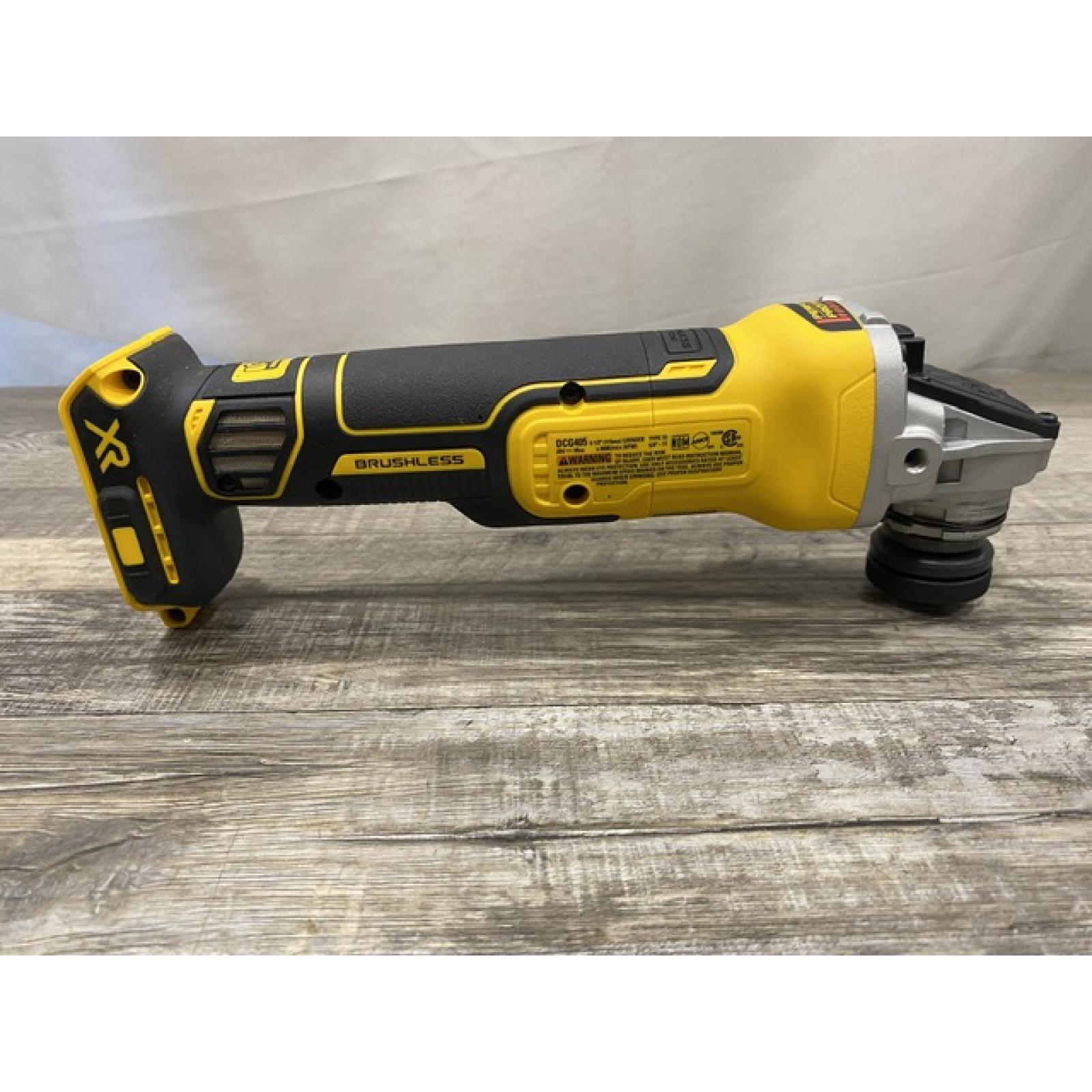 AS-IS DEWALT 20V MAX XR Cordless Brushless 4.5 in. Slide Switch Small Angle Grinder with Kickback Brake (Tool Only)