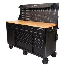 DALLAS LOCATION- AS-IS HUSKY 61 in. W x 26 in. D Heavy Duty 10-Drawer 1-Door Mobile Workbench