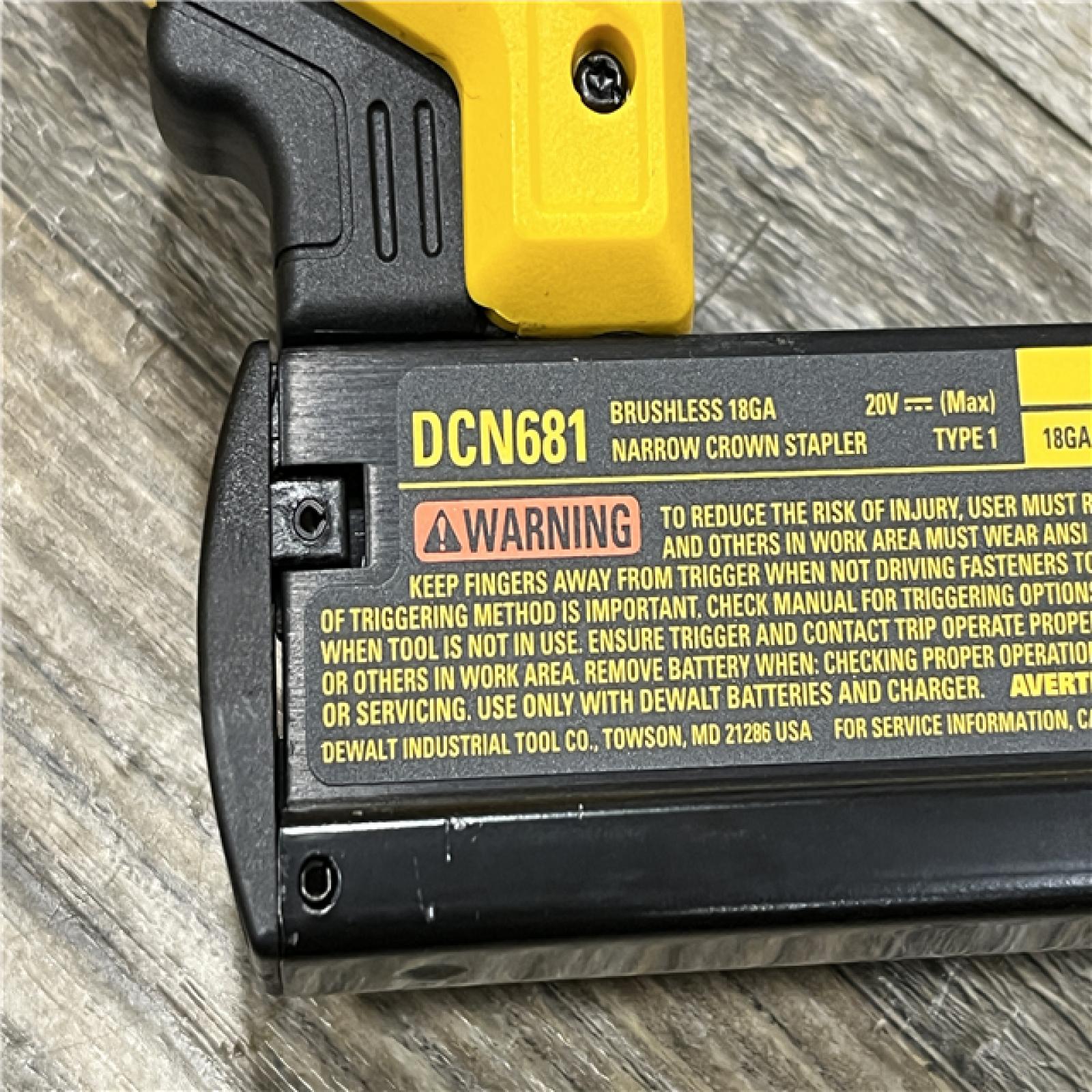 AS-IS DEWALT 20V MAX XR Lithium-Ion Cordless 18-Gauge Narrow Crown Stapler Kit