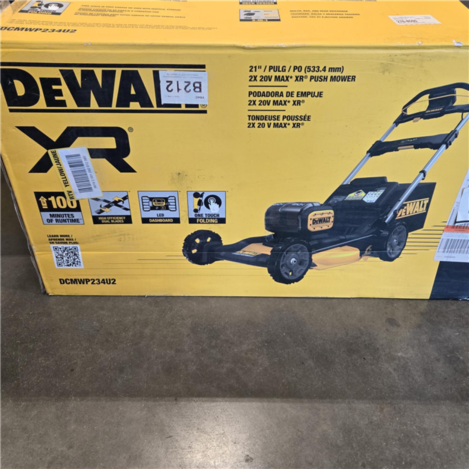 AS-IS  DeWalt 2X20V MAX DCMWP234U2 20 V Battery Lawn Mower Kit