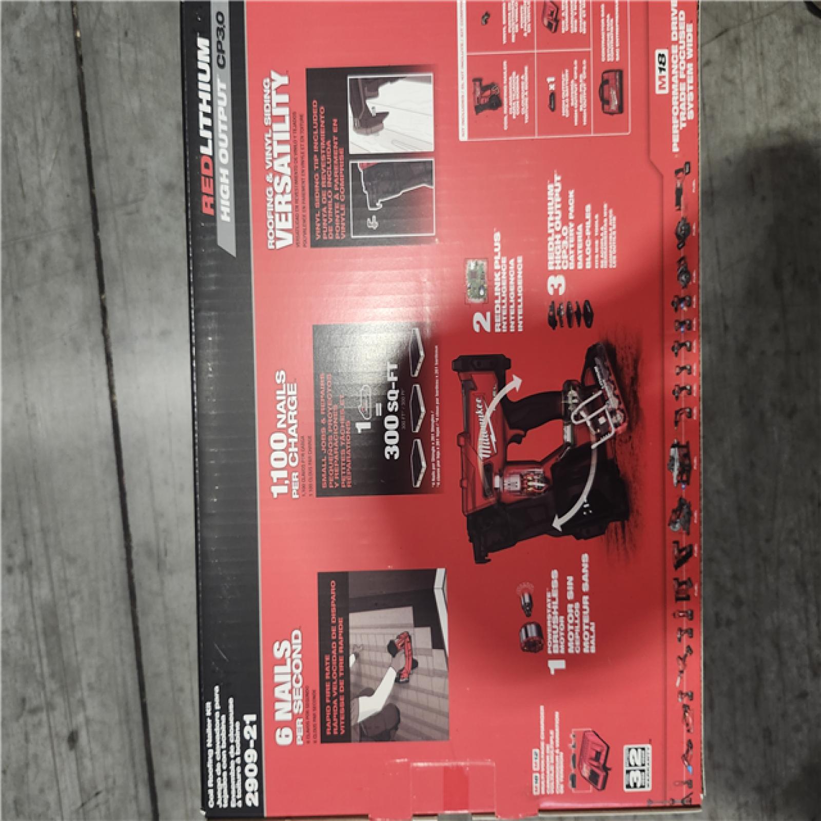 NEW! - Milwaukee M18 FUEL 18-Volt Lithium-Ion Brushless Cordless Coil Roofing Nailer Combo Kit with (1) 3.0 Ah Battery  Charger and Bag