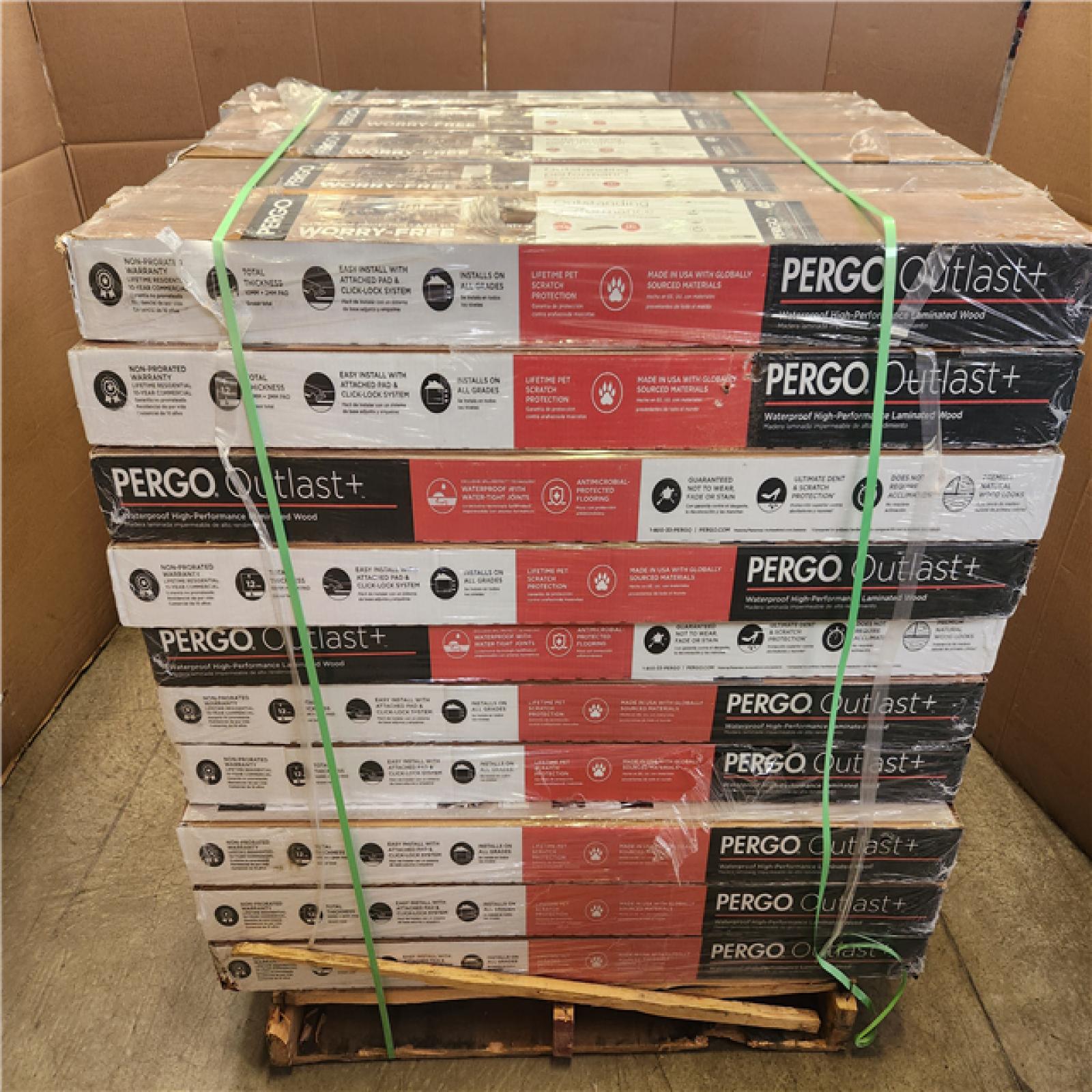 Phoenix NEW Mixed Pergo Outlast+ Soft Oak Glazed and Applewood Waterproof Laminate Wood Flooring Pallet of 56 Cases