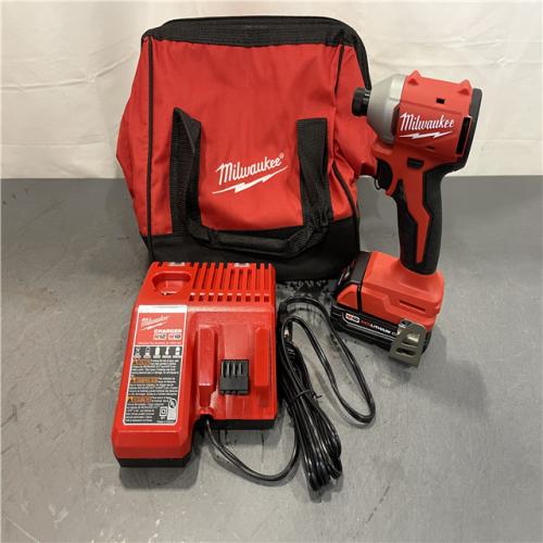 AS-IS - Milwaukee M18 18-Volt Lithium-Ion Compact Brushless Cordless 1/4 in. Impact Driver Kit